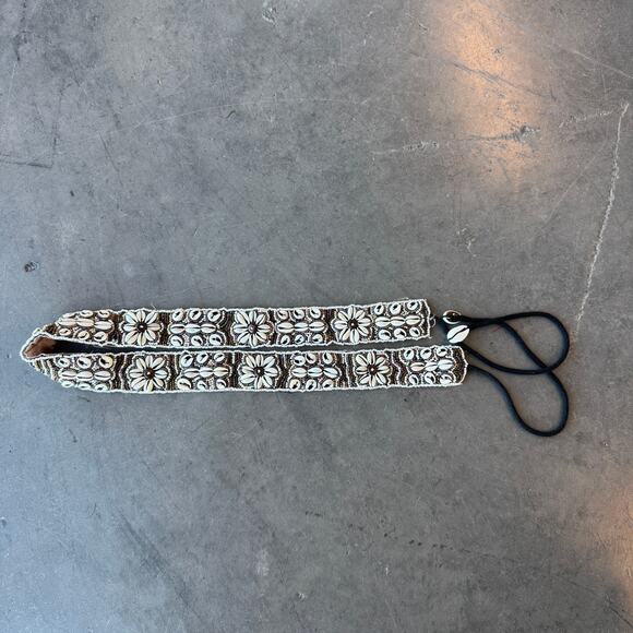 Vintage Y2k Embellished Seashell Rhinestone Tie Belt Boho Fairy 31" - Picture 1 of 4